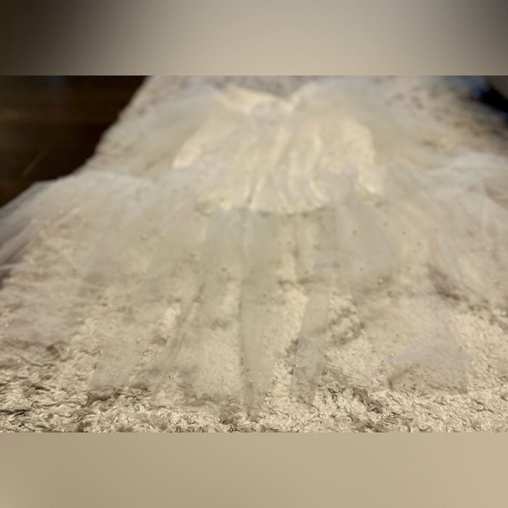RARE Maeve Tulle & Pearl Embellished Skirt Sheer Ivory NWT XS - Picture 12 of 14